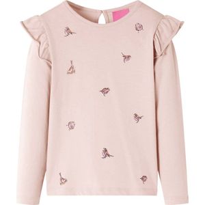 vidaXL - Kindershirt - met - lange - mouwen - 104 - roze
