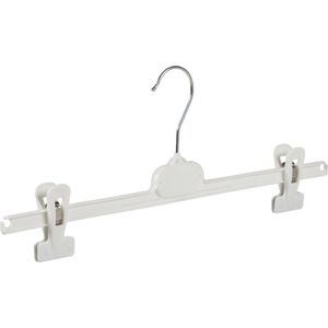De Kledinghanger Gigant - Knijperhanger - Volwassenen - PGP36 - 40 Stuks - Kunststof - Wit - Verschuifbare Anti-slip knijpers - 36 cm - Rokhanger - Broekhanger - Pantalonhanger - PGP-Serie (PGP36_01/40)