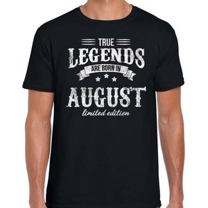 Legends are born in August t-shirt voor heren - zwart - verjaardag in Augustus - cadeau shirt 30, 40, 50, 60 jaar L