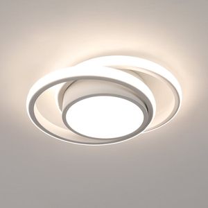 Delaveek-Dubbele cirkel LED aluminium plafondlamp - Wit - 32W - Chassis 15cm - Neutraal licht 4500K