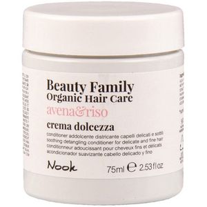 Nook Beauty Family Organic Hair Care Avena&Riso Crema Dolcezza 75ml - Soothing detangling conditioner for delicate and fine hair