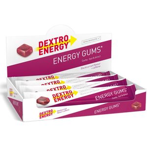 Dextro Energy Energie Gums - Cassis + Caffeine Energie Bar - Vegan Energie Reep - 8 porties (8 x 45 gram )