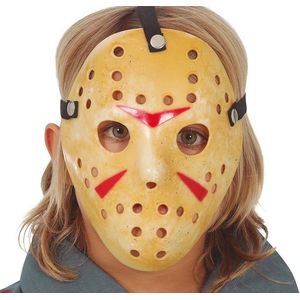 Fiestas Guirca - Hockey Masker Geel PVC - kinderen - Halloween Masker - Enge Maskers - Masker Halloween volwassenen - Masker Horror