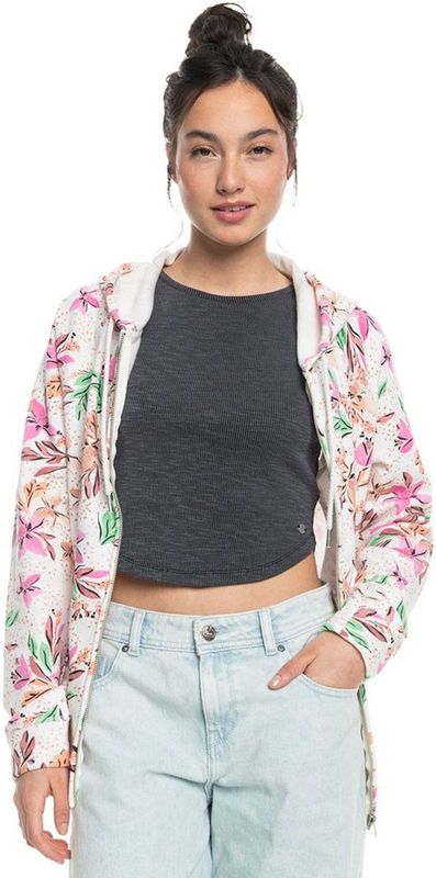 Roxy Dive Deep Hoodi Sweatshirt Met Rits Roze M Vrouw
