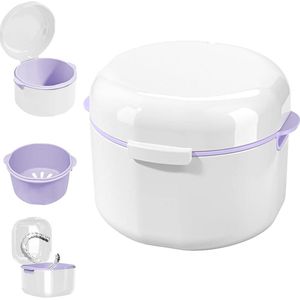 Gebitsbakje - 1 Stuk - 9,6 X 8,8 X 7,7 Cm - Beugels Box - Beugelbakje - Kunstgebitreiniging - Beugeldoosje - Bakje - Kunstgebit - Gebittenbakje - Voor Beugel,Kunstgebit - Gemakkelijk Mee Te Nemen