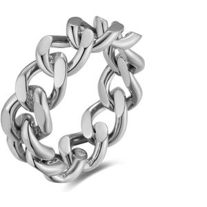 Twice As Nice Ring in edelstaal, gourmet ketting, 6 mm 50