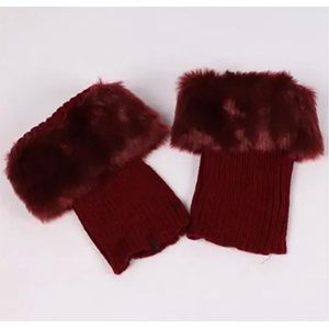 Laars Manchetten – Imitatiebont – Rood – Onesize – Dames beenwarmers – Furry Boot