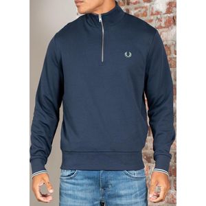 Fred Perry Half zip sweatshirt - dark airforce light ice bayleaf