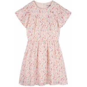 NoNo zomer jurk meisjes - geel - AOP bloemen - Merle