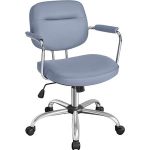 Mist Blue Ergonomische Bureaustoel - PU-lederen stoel - Verstelbare zitting - Schuimvulling - Stalen frame - 60 cm x 60 cm x (87-97) cm