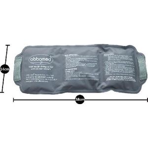 Warm en koud kompres met verstelbare elastische band (hot-cold pack) - 2 packs + 1 elastische band – herbruikbaar- 38 x 14 cm – hulpmiddel tegen spierpijn, stijve spieren en fysieke pijnen - ObboMed MV- 5442