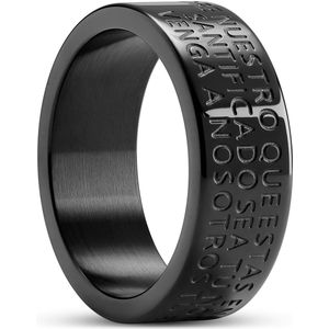 Arkai - Heren - Roestvrij Staal Ringen - Zwart
