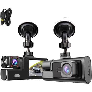 CHIWIN Dual Dashcam - Dashcam voor Auto Voor en Binnen - 1296P Ultra HD - 170° Breedhoek - 24h Parkeerbewaking - Infrarood Nachtzicht - Loop Opname - Automatische Opstart