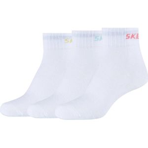 Skechers 3PPK Wm Mesh Ventilation Quarter Socks SK42022-1000, voor meisje, Wit, Sokken, maat: 39-42