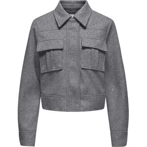 ONLY ONLNANCY LIFE SHORT CARGO JACKET CC OTW Dames Jas - Medium Grey Melange