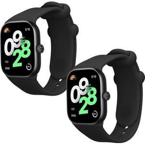 kwmobile 2x horlogebandjes geschikt voor Xiaomi Redmi Watch 4 / Watch 5 / Watch 5 eSIM bandje - Smartwatch bandjes van TPU - Activity tracker horloge band in zwart / zwart