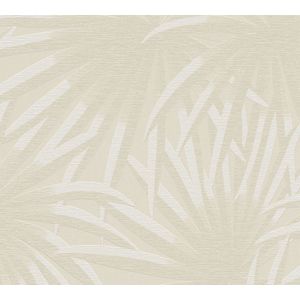 PALMBLADEREN BEHANG | Botanisch - Beige Wit - A.S. Création Casual Living