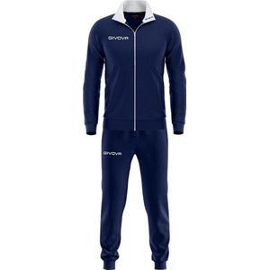 Givova trainingspak Navy Blauw/Wit, zijzakken - maat 7XS (80-86)