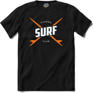 Surf Florida | Surfen - Surfing - Surfboard - T-Shirt - Unisex - Zwart - Maat S