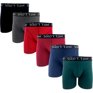 Heren boxershorts - SQOTTON® - 6 stuks - Basic/Casual - Maat M