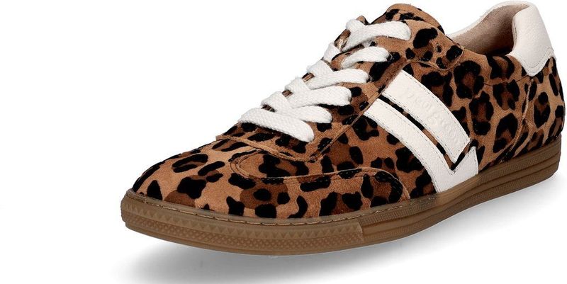 Sneakers - Dierenprint - Leer/Suède - Platte Hak
