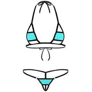 Dames Micro Bikini Set - Sexy Halter Badpak met G-String - Perfect voor Strand en Zwemmen
