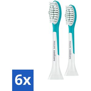 6 x Philips Sonicare - Opzetborstels - For Kids Standard - Voor Kinderen - 2 opzetborstels - HX6042/33 - Philips Sonicare - Tandenborstel Voor Kinderen - Tandenpoetsen - Kinder Tandenborstel - Elektrische Tandenborstel