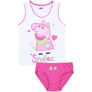 Wit t-shirt + roze slipje watermeloen Peppa Pig 8 jaar 128 cm