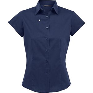 SOLS Dames/dames Overtollige korte mouwen gepast werkoverhemd (Donkerblauw)