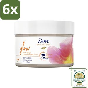 Dove Bath Therapy Glow Bodyscrub 295 ml - Voordeelverpakking - 6 stuks - Stralende huid - Niacinamide