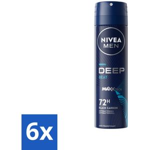 NIVEA MEN - Deospray - Deep Beat - 150 ml - Voordeelverpakking - 6 stuks