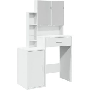 vidaXL Kaptafel - Wit - Met Kastje en Lade - 80x35x132 cm Kaptafel - Kaptafels - Make-uptafel - Make-up Tafel