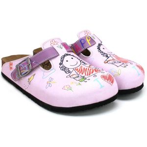 GOBY Clogs met Happy Print Dames – Handgemaakt – Premium Kwaliteit – Maat 35