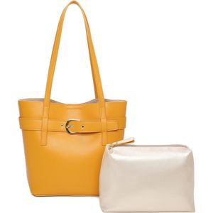 Ines Delaure - Hippe tas in tas handtas - 2 tassen voor 1 - geel