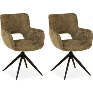 MX Sofa Eetkamer stoel Darwin - Curry (set van 2 stuks)