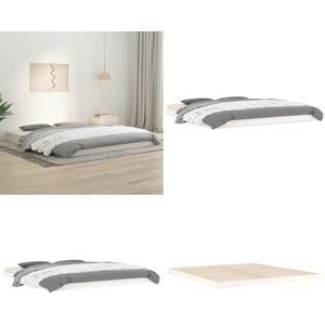 vidaXL Bedframe massief grenenhout wit 180x200 cm - Bedframe - Bedframes - Ledikant - Ledikanten