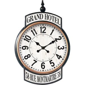 Clayre & Eef Wandklok 62x93 cm Wit Ijzer Grand Hotel Muurklok