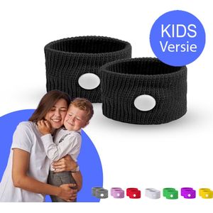 KIDS Anti Misselijkheid Bandjes tegen Zeeziekt Reisziekte en Anti Wagenziekte - Polsbandje - Zwart - kinderen