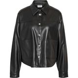 Noisy may - Nmbettie Ls Pu Shirt - Blouse - Zwart