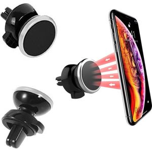 Magnetische telefoonhouder voor in de auto - Magneet - Ventilatierooster - Ventilator- Auto ventilatie houder - Smartphone - Mobielhouder - Autohouder - Auto telefoonhouder - Samsung - iPhone - Nokia - Huawei - Sony - Universeel - Zilver