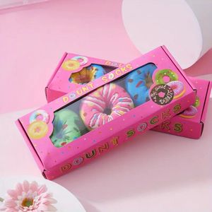 Donut Sokken Cadeau – Set van 3 Paar – Origineel Cadeau voor Dames en Heren – Luxe Geschenkverpakking - Verjaardag - Sinterklaas - Kerst - One Size - Maat 36-46