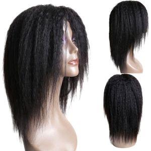 Frazimashop-Braziliaanse Remy pruik- kinky steil pruik 16 inch - echte menselijke haren - 100% human hair non lace wig