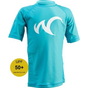 Watrflag Rashguard Valencia Kids - Turquoise - UV beschermend surf shirt korte mouw 104
