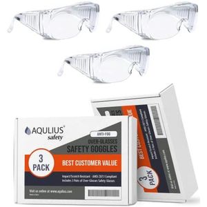 Veiligheidsbril Over Brillen - 3-Pack Anti-Condenserend en Krasbestendig