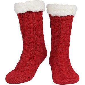 Daity 1 Paar Vloer sokken - Warme Wintersokken - Sokken voor Binnen - Pantoffels voor bij de open haard - Antislip Slippersokken voor Dames - Dikke Pluche Sokken - Tapijtsokken - Thuis Sokken (Maat 36–42)
