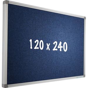 Prikbord Camira stof PRO - Aluminium frame - Eenvoudige montage - Punaises - Blauw - Prikborden - 120x240cm