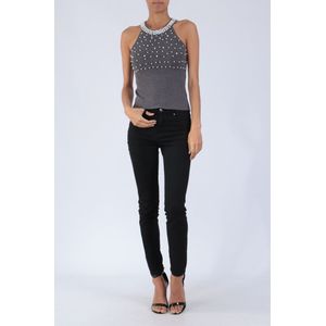 topje met kraag van parels - grijs - maat S/M