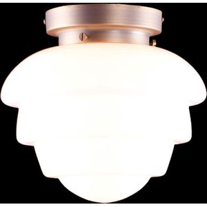 Art deco plafondlamp Oxford | Ø 25 cm | brons / wit / opaal glas | gispen / retro / jaren 30