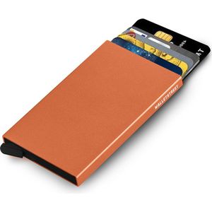 Walletstreet Uitschuifbare Pasjeshouder - Walletstreet Aluminium Creditcardhouder Card Protector Anti-Skim/ RFID Card Protector 7 Pasjes – Oranje/Orange