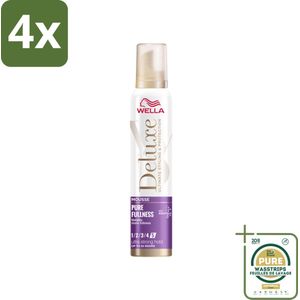 Wella – Deluxe Pure Fullness – Haarmousse – 200 ml - Voordeelverpakking - 4 stuks - Haarbescherming - Kerashield 5